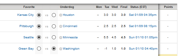 Playoffs Week 1
